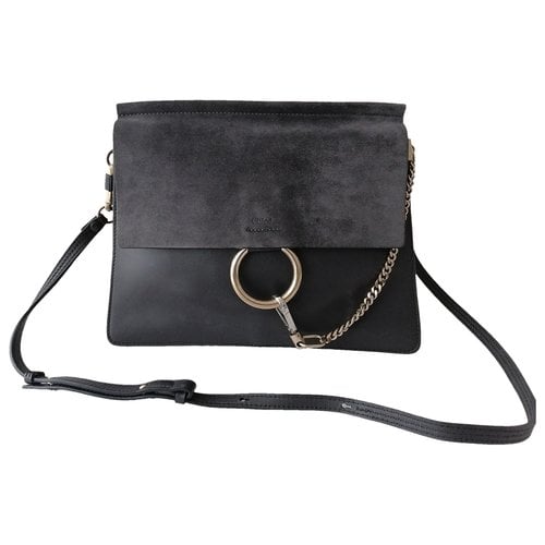 Pre-owned Chloé Faye Leather Handbag In Grey