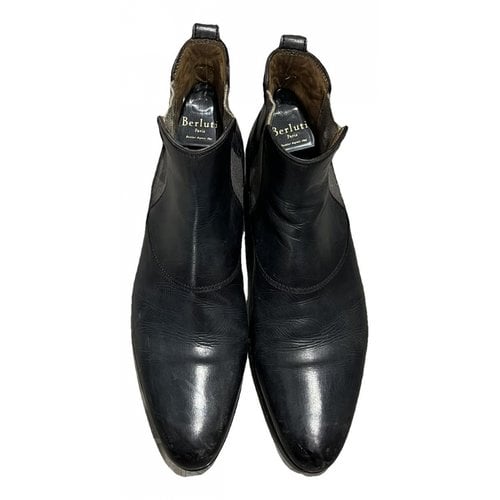 Pre-owned Berluti Leather Boots In Blue