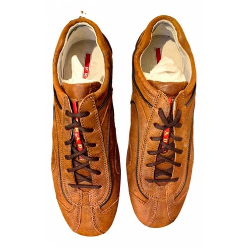 Pre-owned Prada Trainers In Brown