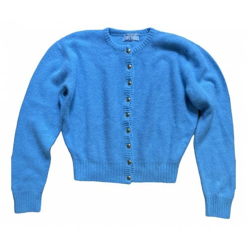Pre-owned Valentino Vlogo Cashmere Cardigan In Turquoise