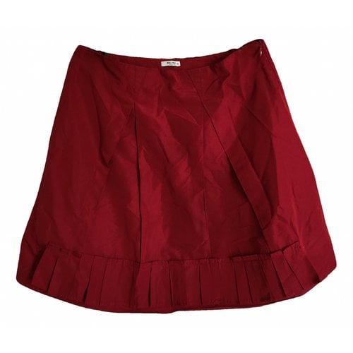 Pre-owned Miu Miu Mid-length Skirt In Burgundy