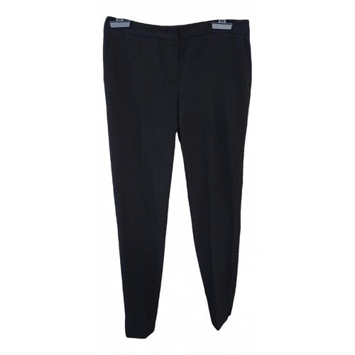 Pre-owned Trussardi Wool Slim Pants In Black