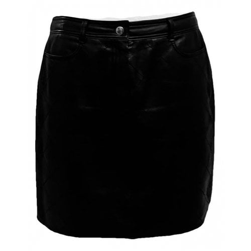 Pre-owned Sonia By Sonia Rykiel Leather Mid-length Skirt In Black