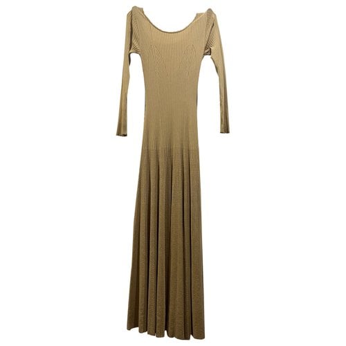 Pre-owned Sandro Maxi Dress In Gold