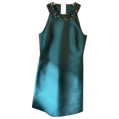 Pre-owned Michael Kors Silk Mini Dress In Turquoise