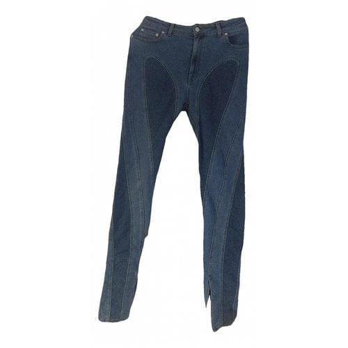 Pre-owned Mugler Trousers In Blue