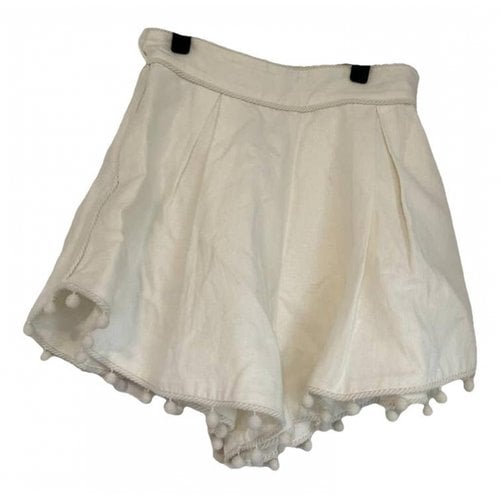 Pre-owned Zimmermann Cloth Mini Short In White