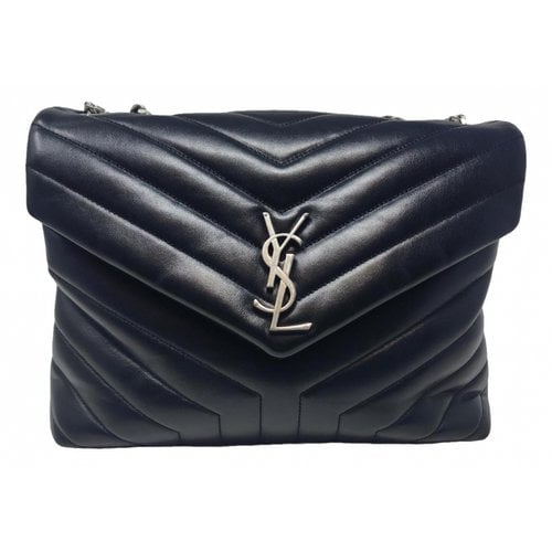 Pre-owned Saint Laurent Loulou Leather Handbag In Black