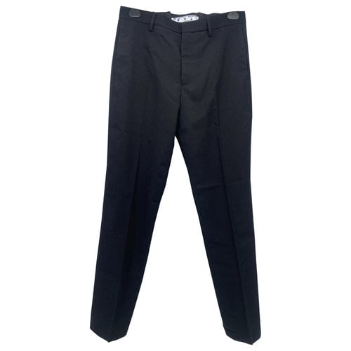 Pre-owned Off-white Wool Trousers In Black
