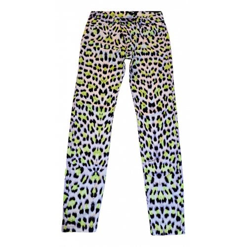 Pre-owned Just Cavalli Straight Pants In Yellow