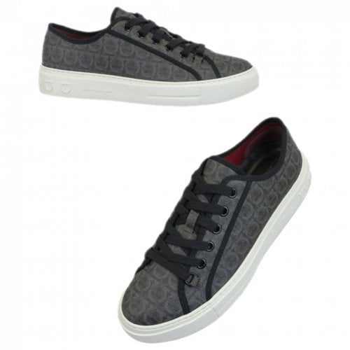 Pre-owned Ferragamo Cloth Low Trainers In Grey