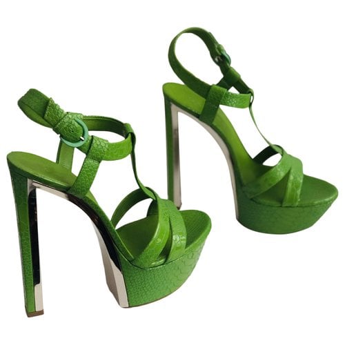 Pre-owned Casadei Leather Heels In Green