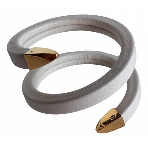 Pre-owned Bottega Veneta Leather Bracelet In White