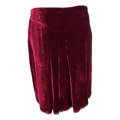Pre-owned Aspesi Velvet Mid-length Skirt In Red