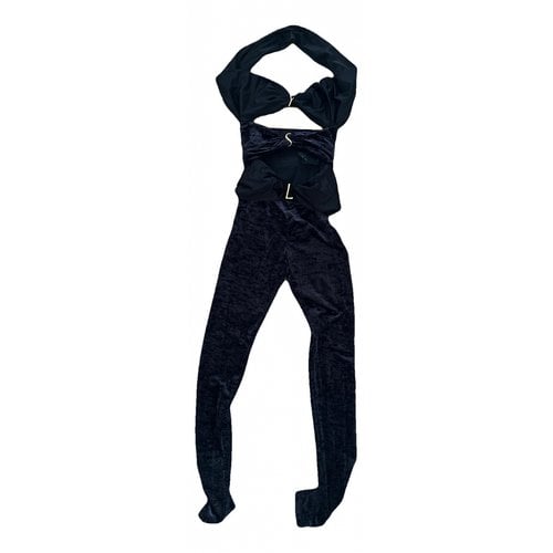 Pre-owned Saint Laurent Velvet Jumpsuit In Black