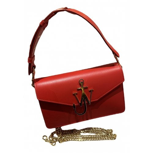 Pre-owned Jw Anderson Logo Leather Handbag In Red