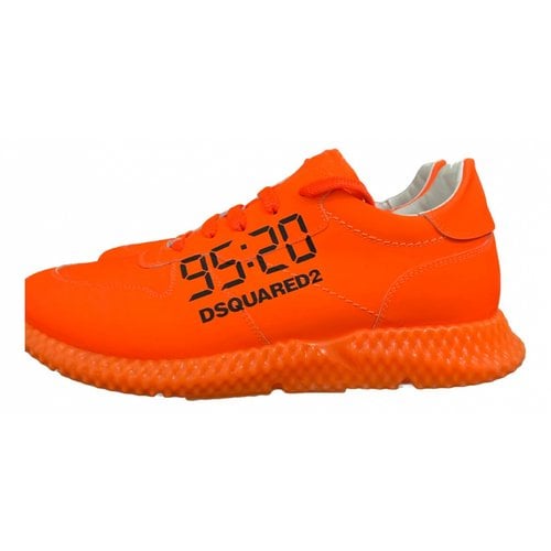 Pre-owned Dsquared2 Leather Low Trainers In Orange