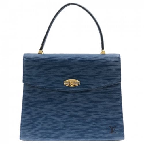 Pre-owned Louis Vuitton Malesherbes Leather Handbag In Blue