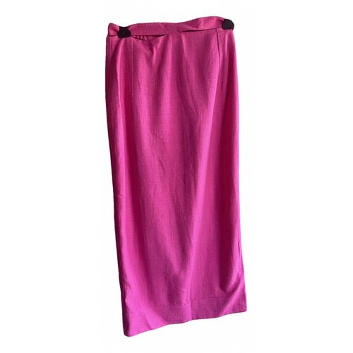 Pre-owned Jacquemus L'année 97 Linen Mid-length Skirt In Pink