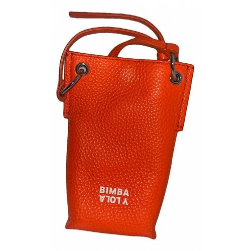 Pre-owned Bimba Y Lola Leather Clutch Bag In Orange
