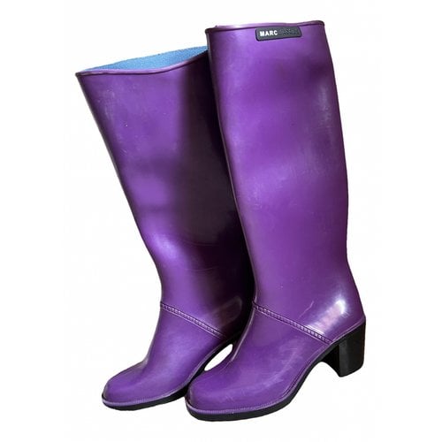 Pre-owned Marc Jacobs Leather Wellington Boots In Purple