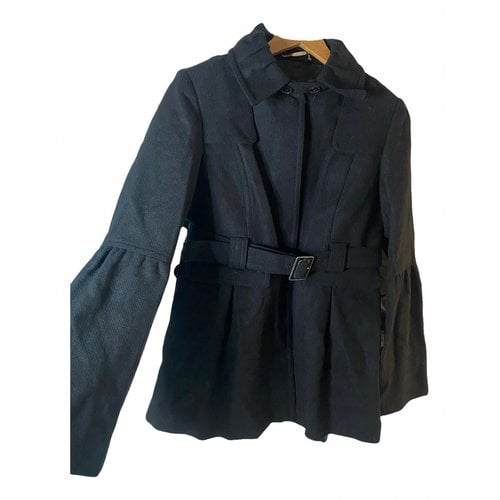 Pre-owned Atos Lombardini Wool Coat In Black