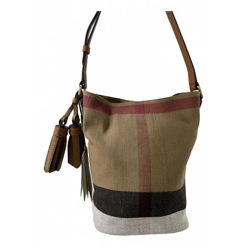 Pre-owned Burberry Ashby Cloth Crossbody Bag In Brown