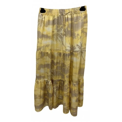 Pre-owned Max & Moi Silk Maxi Skirt In Yellow