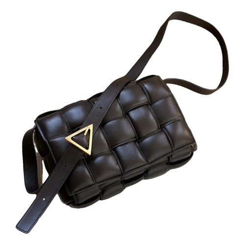 Pre-owned Bottega Veneta Cassette Padded Leather Crossbody Bag In Brown