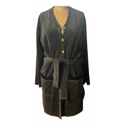 Pre-owned Sonia Rykiel Velvet Cardi Coat In Grey