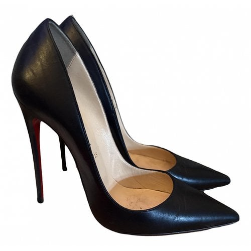 Pre-owned Christian Louboutin So Kate Vegan Leather Heels In Black