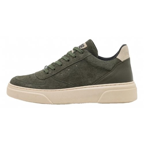 Pre-owned Steve Madden Leather Low Trainers In Khaki