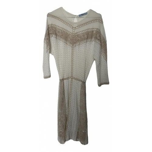 Pre-owned Blumarine Lace Mid-length Dress In White