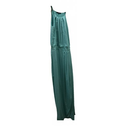 Pre-owned Patrizia Pepe Silk Maxi Dress In Turquoise