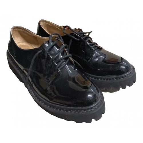 Pre-owned Jeffrey Campbell Patent Leather Lace Ups In Black