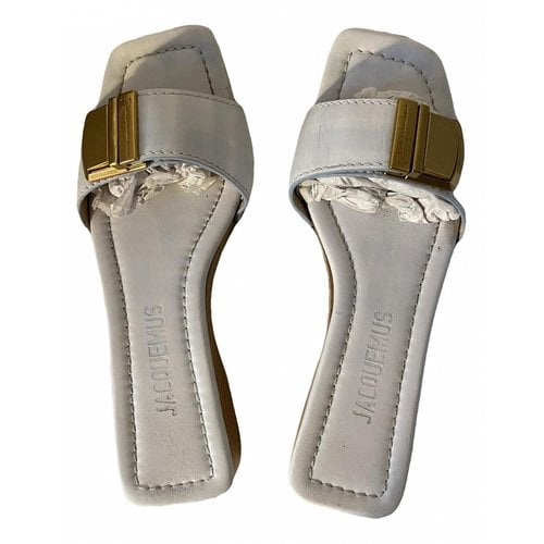 Pre-owned Jacquemus Leather Mules In White