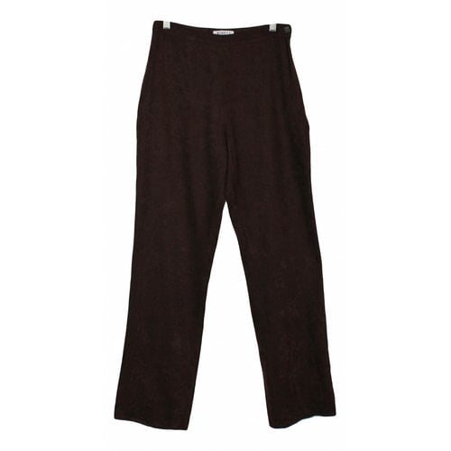 Pre-owned Marella Straight Pants In Brown