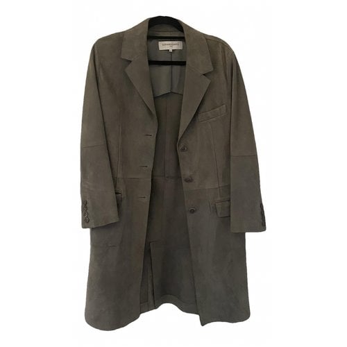 Pre-owned Gerard Darel Velvet Coat In Grey