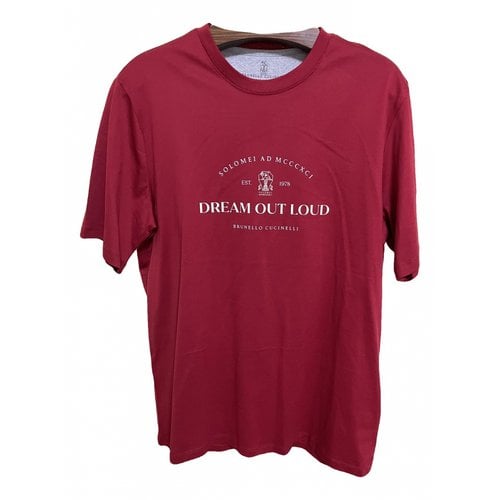 Pre-owned Brunello Cucinelli T-shirt In Burgundy