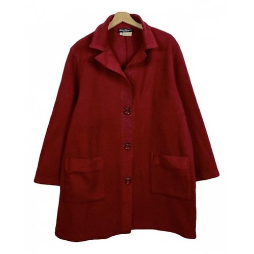 Pre-owned Ferragamo Wool Coat In Red