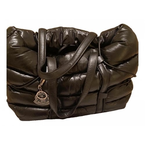 Pre-owned Moncler Leather Handbag In Black