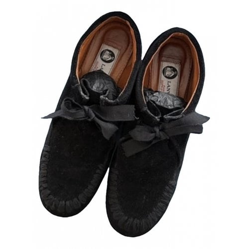Pre-owned Lanvin Flats In Black