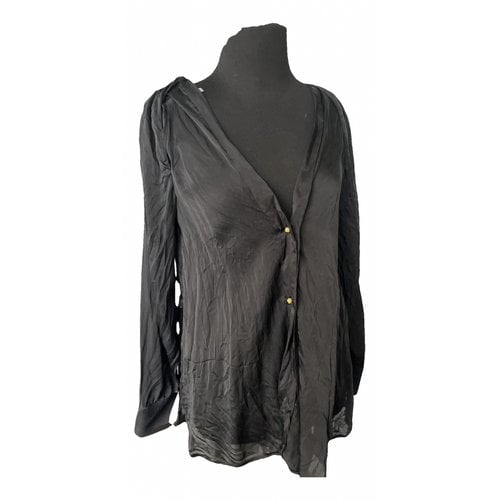 Pre-owned Hoss Intropia Silk Blouse In Black