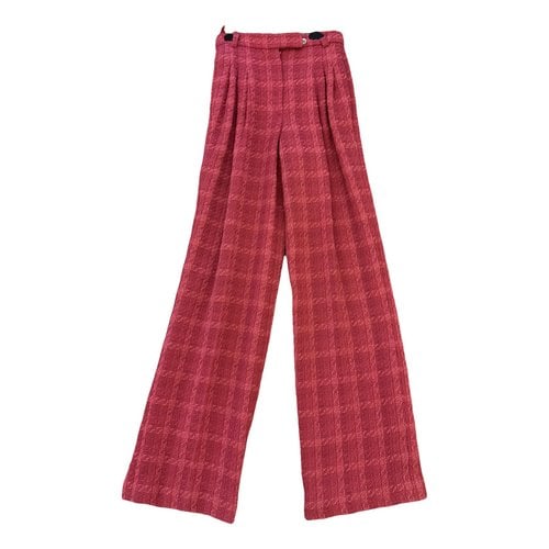 Pre-owned Chanel Wool Trousers In Pink