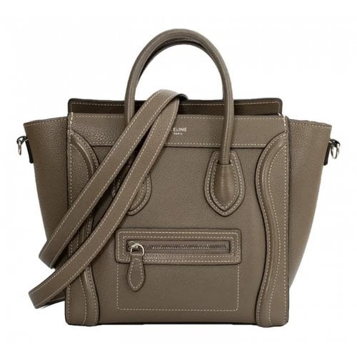 Pre-owned Celine Luggage Leather Handbag In Grey