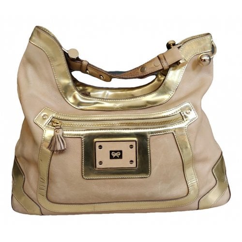 Pre-owned Anya Hindmarch Leather Handbag In Gold