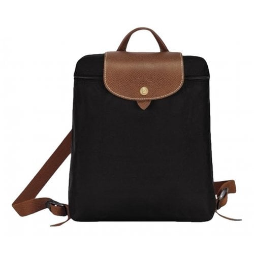 Pre-owned Longchamp Pliage Backpack In Black