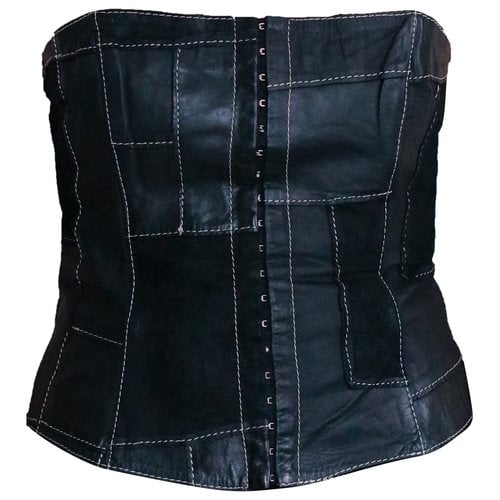 Pre-owned Plein Sud Leather Corset In Black