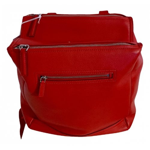 Pre-owned Givenchy Pandora Leather Backpack In Red