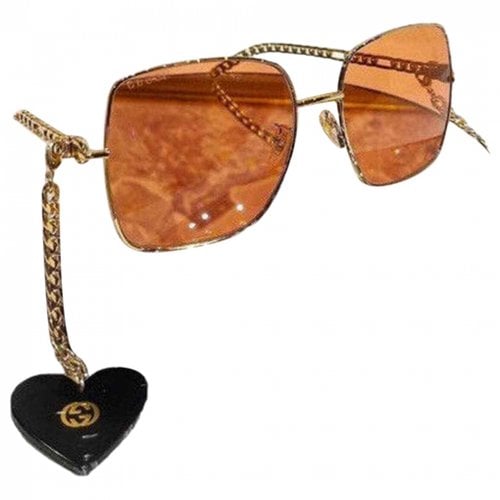 Pre-owned Gucci Oversized Sunglasses In Orange